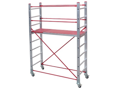 2, 5 METER TELESCOPIC SCAFFOLDING LADDER (WITH WORKING PLATFORM)