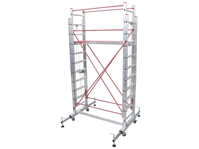 3+3 6 METER TELESCOPIC SCAFFOLDING LADDER